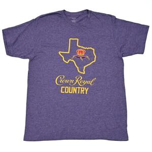 Texas Crown Royal Whiskey Whisky‎ Bourbon Purple Adult Large T Shirt Poly Blend